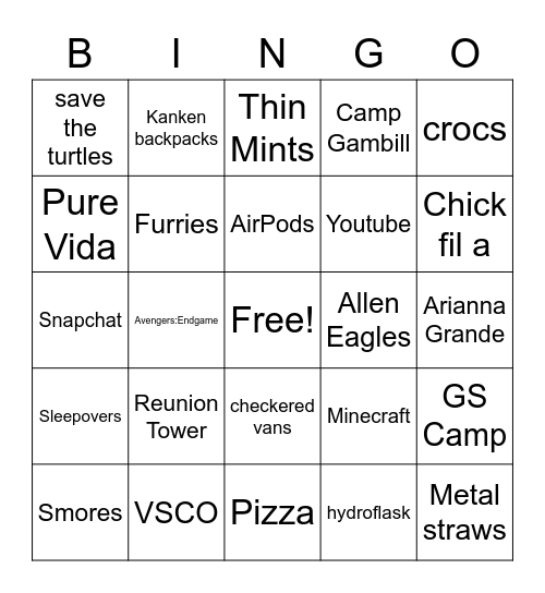 Hot Topics of 2019 Bingo Card