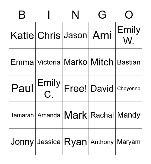 NY ITAX - Guess That Kid Bingo Card