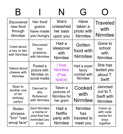 Nirmitee's Birthday Bingo! Bingo Card