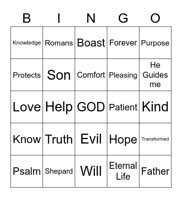 Bible BINGO Card