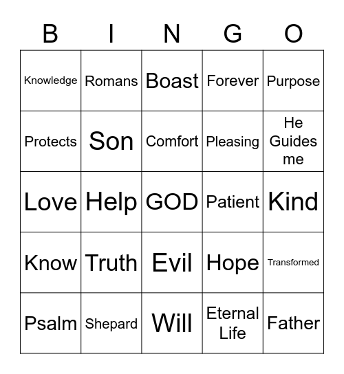 Bible BINGO Card