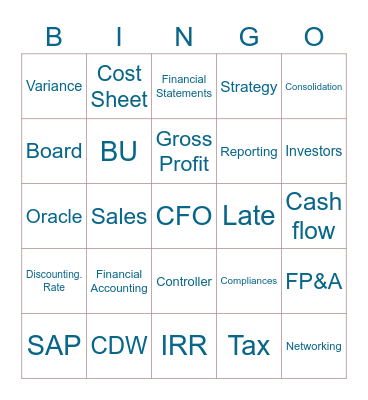 Finance Bingo Card