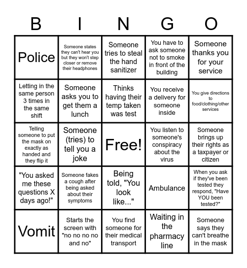 Being A Screener is Hard Bingo Card