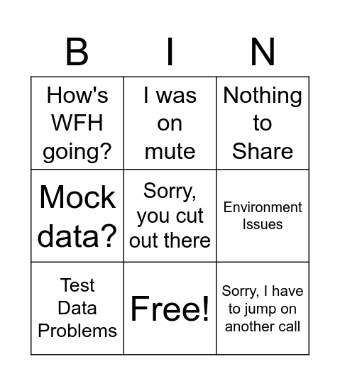 Retrospective Bingo Card