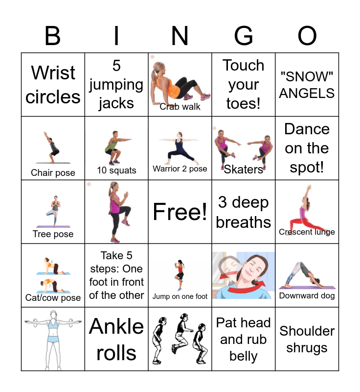 Exercise Bingo! Bingo Card