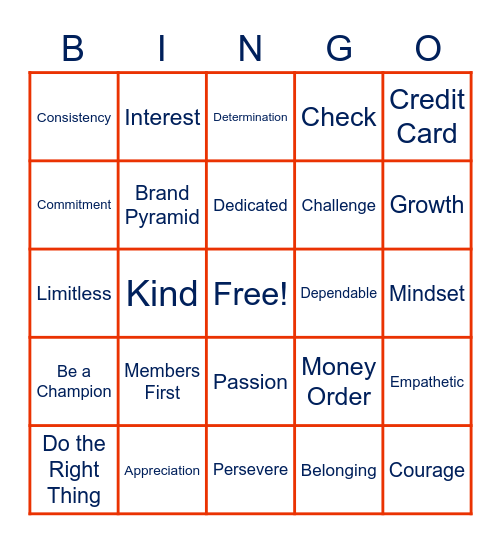 Brand Pyramid Bingo Card