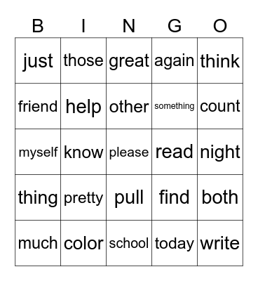 1B BINGO Card