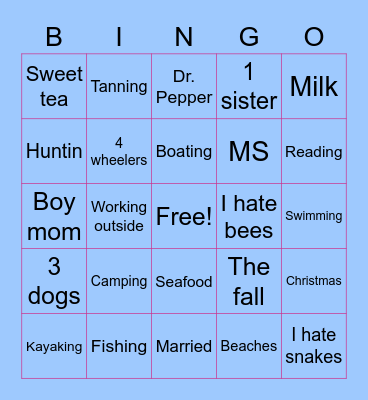 Stefanie Bingo Card