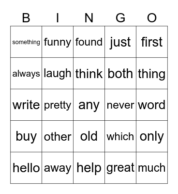 1B BINGO Card
