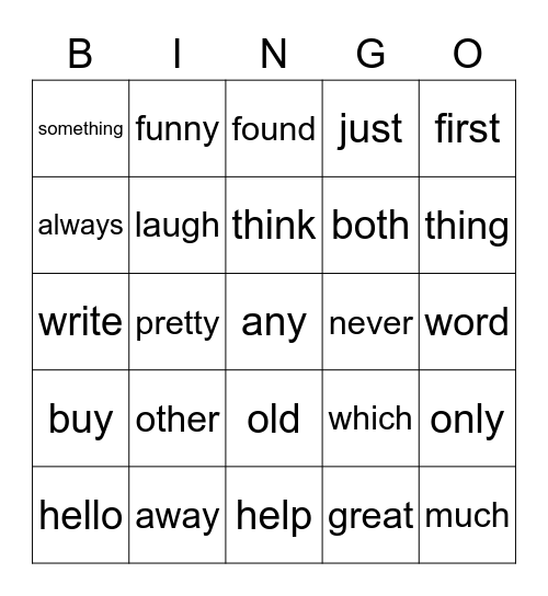 1B BINGO Card