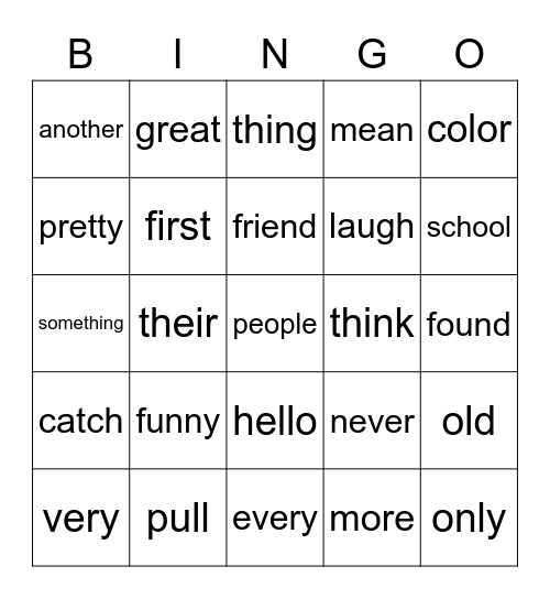 1B BINGO Card