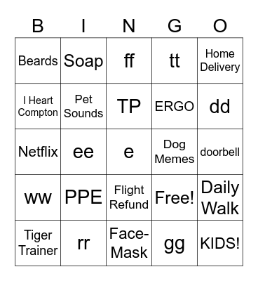 Telecommuting Bingo Card