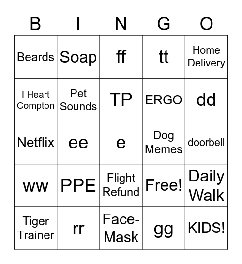 Telecommuting Bingo Card