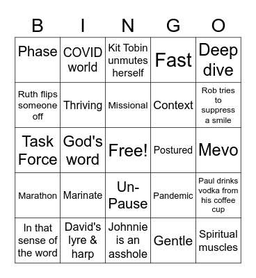 Check-in Bingo Card