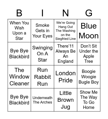VE Day Bingo Card