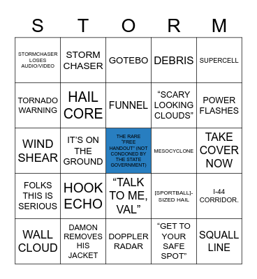 SEVERE WEATHER BINGO Card