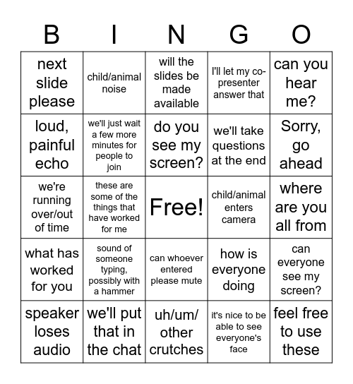 presentation school bingo