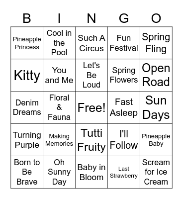 Matilda Jane Summer 2020 Bingo Card