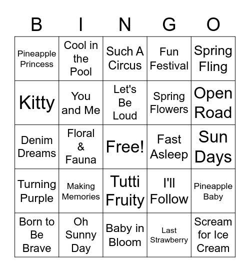 Matilda Jane Summer 2020 Bingo Card