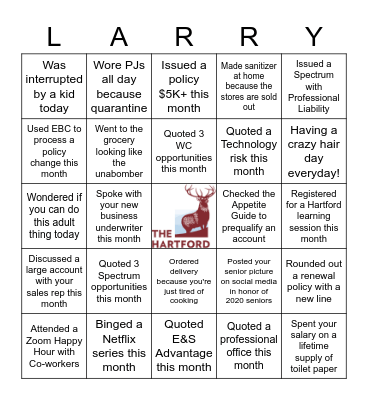 Bingo with The Buck Bingo Card