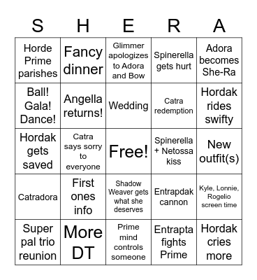 She-Ra Season Five! Bingo Card