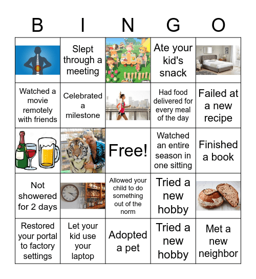 WFH Edition Bingo Card