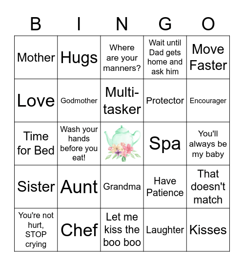 Mother's Day Virtual Bingo 2020 Bingo Card