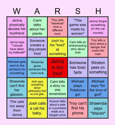 Mothers Day Bingo Card