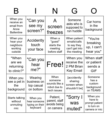Silver Lake Bingo Card