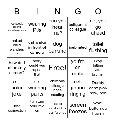 Covid-19 Zoom-Bingo Card