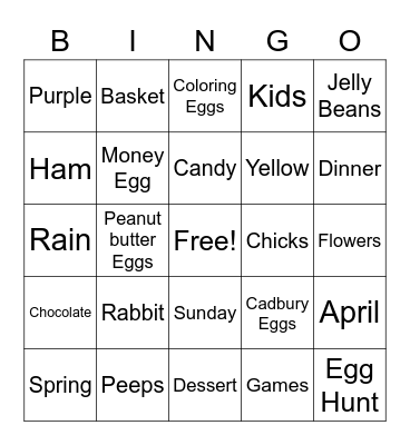 Easter Bingo Card