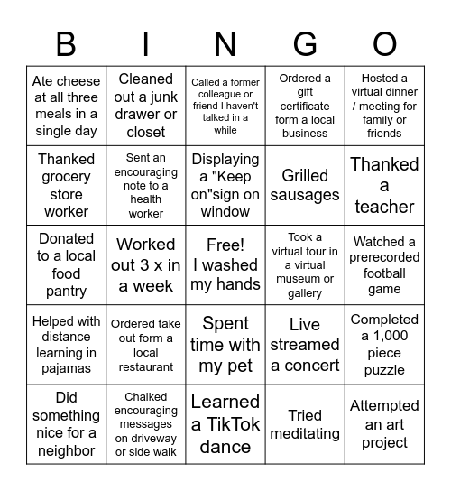 Keep on Bingo Card