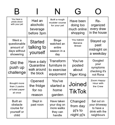 FOLEY FITNESS QUARANTINI Bingo Card