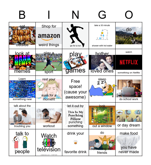 My assignment bingo sheet Bingo Card