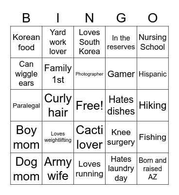 Sara’s Bingo 🥰 Bingo Card