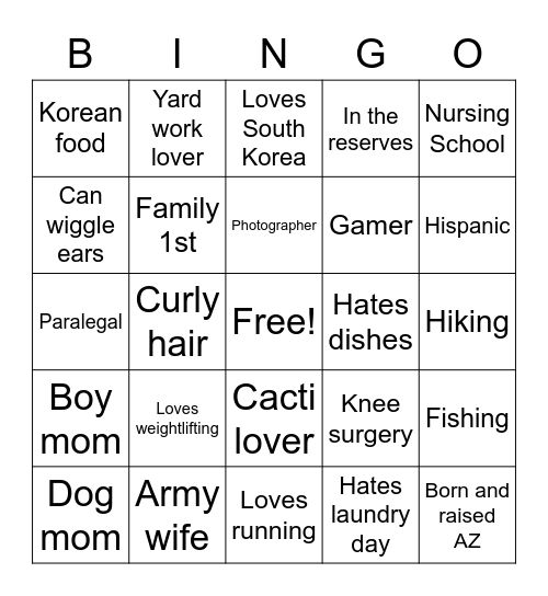 Sara’s Bingo 🥰 Bingo Card