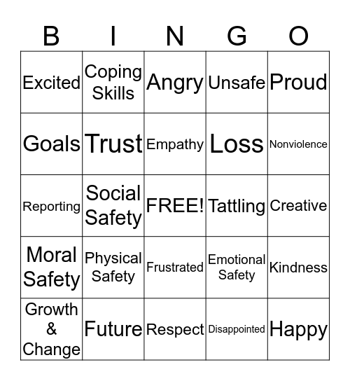 Sanctuary Bingo Card