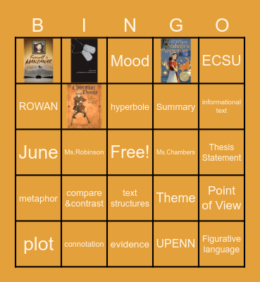 ELA Bingo Card