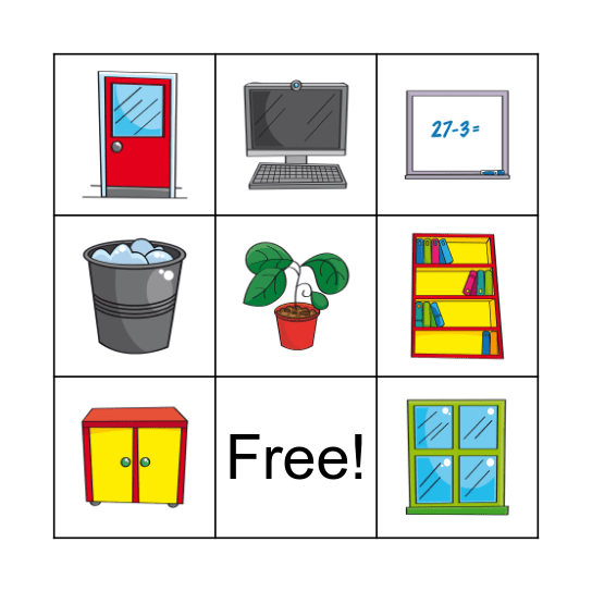 Classroom Objects Bingo Card