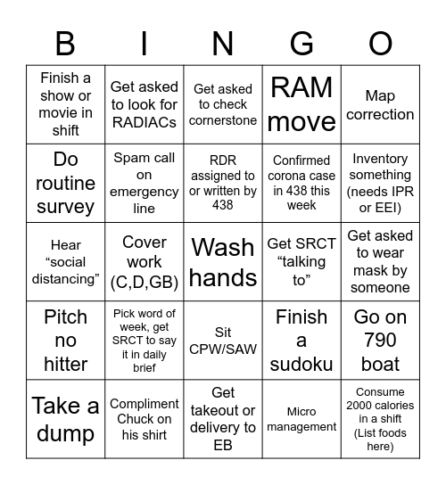 Radcon bingo week 4 Bingo Card