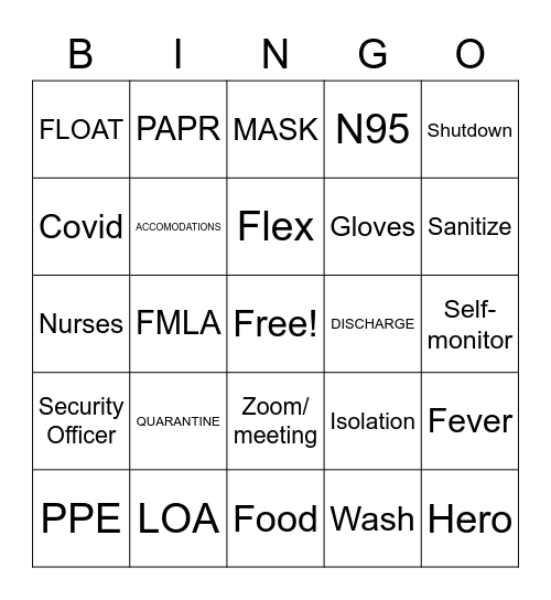 COVID Bingo Card