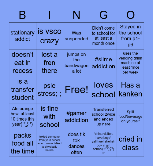 sngs p6ʕ•ᴥ•ʔ Bingo Card