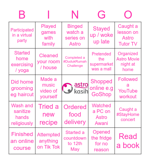 Astro MCO Bingo Card