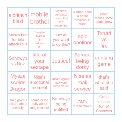 Jesieniary time Bingo Card