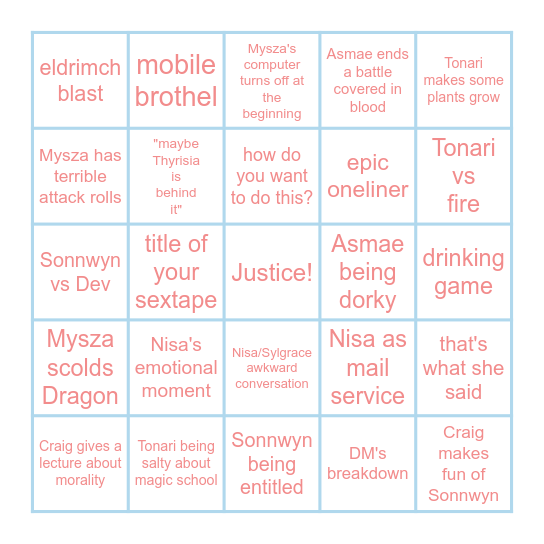 Jesieniary time Bingo Card