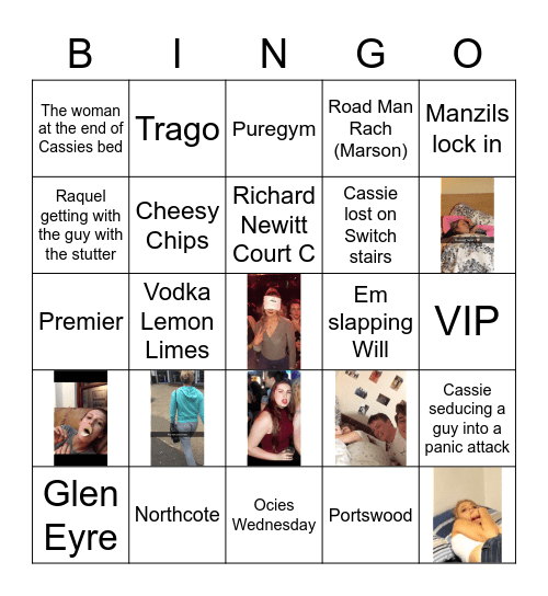 Raquel's bingo Card