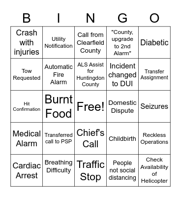May Dispatch Bingo Card