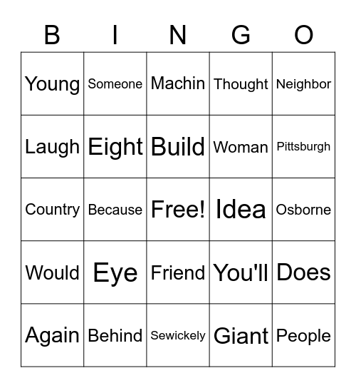 Marlea’s bingo Card