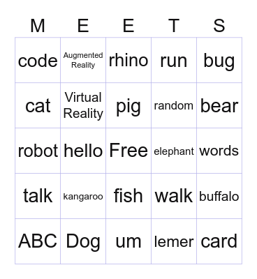 Google Meet Bingo Card