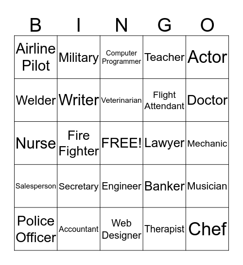 Career Lingo Bingo Card